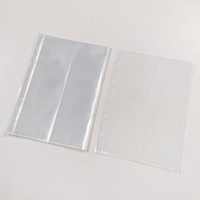 Protège-pages transparents A5 pour classeur, 2,6 x 4,9 po, recharge d'album photo à 1 pochette, cartes pour classeur à 6 anneaux, cartes photo et espèces personnalisables