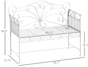 2027 White Color High Quality Modern Metal Boy Girl Sitting Patio <strong>Bench</strong> Outdoor Antique Metal <strong>Garden</strong> Backyard <strong>Bench</strong> for Sale - Product Image 2