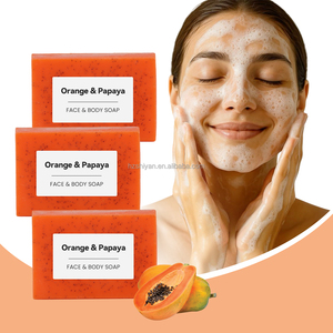 Tự Nhiên Tẩy Tế Bào Chết Chà Xà Phòng Cho Khô Da Dầu Đu Đủ Nghệ Kojic Axit Cho Làm Sáng Mụn Trứng Cá Điều Trị Giữ Ẩm Thanh Xà Phòng - Product Image 1