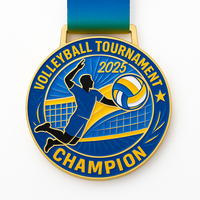 Médaille en métal de qualité supérieure Médailles de volleyball à design personnalisé Médailles sportives et trophées Fournisseur d'usine OEM