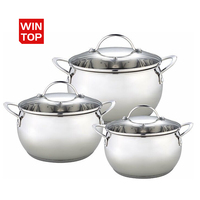 Casserole de cuisine commerciale de haute qualité, casserole à fond épais en acier inoxydable avec couvercle en verre