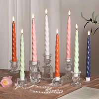 Bougie chauffe-plat en cire de paraffine véritable en spirale Matti, bleu marine, 3D, à piles, décoration de Noël, bougie chauffe-plat à LED pour la maison