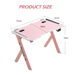 Conjunto de Mesa y <span class=keywords><strong>Silla</strong></span> Gaming con Iluminación LED RGB para Chicas, <span class=keywords><strong>Escritorio</strong></span> de Computadora para Juegos de Oficina en Casa y <span class=keywords><strong>Silla</strong></span> de <span class=keywords><strong>PC</strong></span> en Color Rosa - Product Image 6