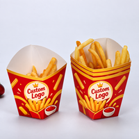 Boîte d'emballage pour frites en papier de qualité alimentaire, biodégradable, avec impression personnalisée, prix d'usine bon marché, pour la vente en gros