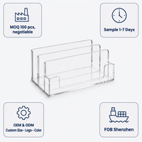 Organisateur de courrier en acrylique Calic avec séparateurs, boîte de bureau transparente pour lettres, enveloppes, documents, logo personnalisé, usine ODM
