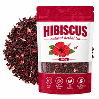 Label Pribadi OEM ODM Teh Herbal Alami Bunga Hibiscus Kering Bebas Gula Bebas Kafein Tanpa Bahan Tambahan Label Pribadi OEM