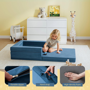 Letto da Pavimento Portatile e Pieghevole in Morbida Schiuma per Bambini 1-6 Anni con Rivestimento Lavabile Compatto per Viaggi e Uso Domestico - Product Image 5
