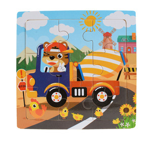 Puzzle Balok Kayu Edukasi Dini Anak Bentuk Pesawat Kartun untuk Usia 2-7 Tahun, Kurang dari 50 Potong - Product Image 3