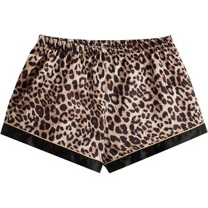FOXA Conjunto de pijama de satén de 2 piezas para mujer, estampado de leopardo, camisa de manga corta con botones en la parte delantera y pantalones cortos, conjunto de ropa de dormir - Product Image 3