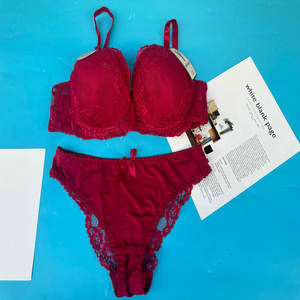 1.92 Dolar Model YRF030 Ukuran 42-52D Pakaian Dalam Wanita Seksi Desain Baru Plus Size Set Bra dan Celana Dalam Wanita Dengan Gantungan - Product Image 3