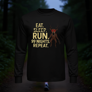 Eat Sleep Run 99 Nights Repeat Deer T-shirt à manches longues - Product Image 3