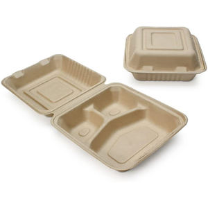 Contenants à lunch biodégradables en bagasse de canne à sucre de taille personnalisée en gros - Product Image 3