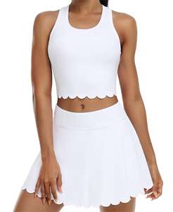 Damen-Tenniskleider 2-teiliges Set Tennis Fitnesskleid Miniküren Sportgewand Sportkleidung schnell trocknend - Product Image 1