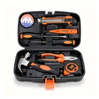 Coffret d'outils manuels multifonctionnels 9 pièces en acier au carbone le plus populaire, marteau à griffes, pour réparation DIY, avec étui rigide, OEM