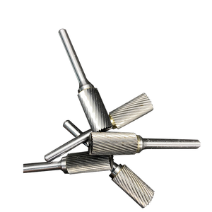 Fraise cylindrique en carbure à coupe simple, queue de 1/4 po, compatible avec les outils rotatifs <span class=keywords><strong>Dremel</strong></span> pour le meulage - Product Image 5