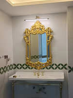 Antique sculpté français Villa pleine longueur miroir décoratif encadré sol mur miroir pour salon classique salle de bain miroir