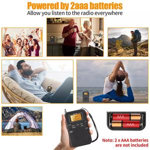 Factory Pocket AM FM Portable Radio LCD Display Alarm <b>Clock</b> <b>Sleep</b> Timer 501-1000mAh Rechargeable Outdoor Home Mini Radio - Product Image 6