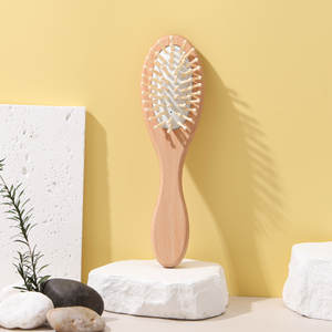 Cepillo de pelo con gorro de cuna para niños pequeños con cerdas suaves de pelo de cabra, juego de cepillo y peine de madera de haya Natural para recién nacidos - Product Image 4