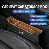 Organisateur de rangement universel pour l'espace latéral des sièges de voiture en cuir PVC avec logo personnalisé Titan, support de téléphone OEM, noir, luxe