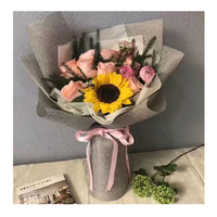 Bouquets de fleurs de fleuriste Matériau d'emballage Type de lin Tissu d'emballage de fleurs Rouleau de tissu de jute Nappe de papier d'emballage floral