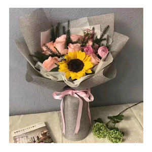 Florist của Hoa bó hoa gói vật liệu linen loại vải hoa gói Đay vải cuộn hoa gói giấy Khăn trải bàn - Product Image 2