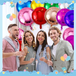 Ballons en aluminium de 18 pouces en forme ronde avec logo personnalisé, décoration de fête de mariage, joyeux anniversaire, ballons en film d'aluminium de 18 pouces - Product Image 4