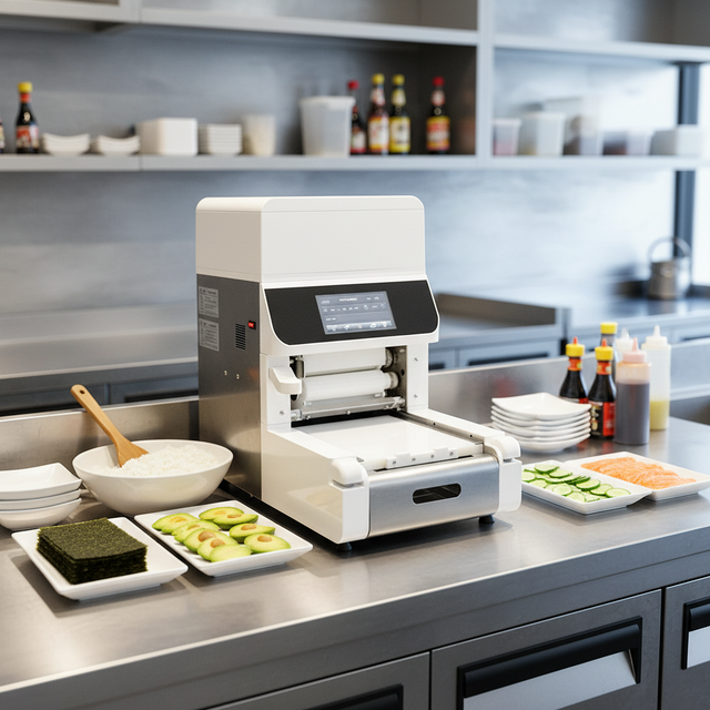 Onoda Sushi Robot Rice Spreader Adjustable Rice Sheet Size 1400 Sheets/Hour Labor Cost Reduction Essential for Sushi Restaurants