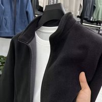 Veste de pilote pour homme, col montant, fermeture éclair, motif cœur, style streetwear, épaisse, chaude, en polyester, pour l'automne et l'hiver