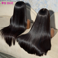 Perruques en cheveux humains vierges vietnamiens bruts en gros, avec dentelle frontale transparente, pour revendeurs
