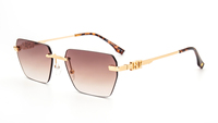 Lunettes de soleil sans monture, protection UV400, confortables, personnalisées, avec diamants incrustés, de forme carrée, unisexes, pour la conduite estivale, la pêche