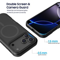 Coque de téléphone portable magnétique antichoc en TPU et PC double couche, compatible charge sans fil, design de luxe, motif paysage urbain noir, pour iPhone 17 – Nouveauté très prisée
