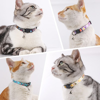 Collier pour chat en polyester imprimé de dessins animés mignons, vente en gros