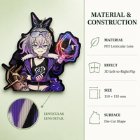 Autocollant de fenêtre de voiture 3D dynamique imperméable, décalcomanie 3D anime pour vitre, décalcomanie de dessin animé transformable à changement de couleur