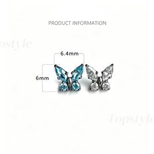 Orecchino a ventaglio marquise in titanio ASTM F136 G23 con zirconia cubica 5A, piercing per helix, trago, cartilagine, naso, gioielli personalizzabili con logo Topstyle - Product Image 2