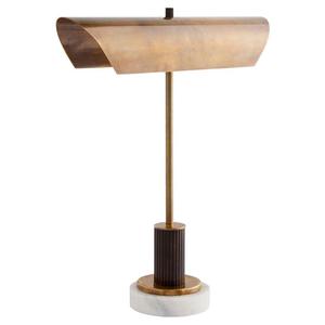 American Minimalist <b>Table</b> <b>Lamp</b> Marble <b>Base</b> Brass Shade LED Light Source E27 Bulb Switch Control Home Office Study Lighting - Product Image 1