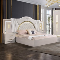 Ensemble de chambre à coucher complet avec lit double, suite de chambre à coucher avec lit king size, cadre en bois, mobilier de chambre à coucher moderne et luxueux