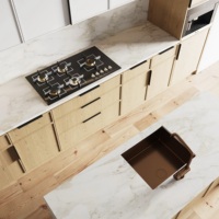 Fabricant d'armoires de cuisine modulaires RTA, conception d'armoires de rangement en MDF, armoires de cuisine autoportantes en placage pour coin de cuisine