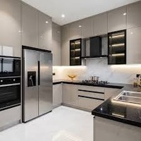 Ensemble complet d'armoires de cuisine sur mesure de haute qualité avec tiroirs à fermeture douce pour projet de maison
