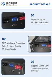 Système de stockage d'énergie empilable monté sur rack 48V LiFePO4 10-20Kw Hybride Réseau Tout-en-un IP54 RS485 - Product Image 3