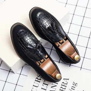 Chaussures de mariage haut de gamme pour hommes, style italien, en cuir véritable, imperméables, antidérapantes, intemporelles, à enfiler, type Oxford, faites à la main, toutes saisons - Product Image 1
