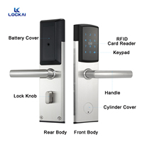 Cerradura Inteligente Digital de Acero Inoxidable 304 para Puerta de Madera con Código PIN/Contraseña, Tarjeta RFID, Certificación CE y UL