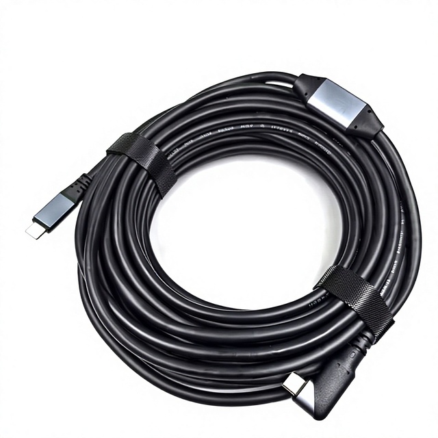 LUNG KAY 10M Right Angle USB C to USB C Cable with Repeater 100W Fast Charging 4K60Hz Data Transfer Cord for Laptop Phone Camera