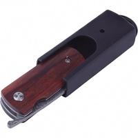 Boutique couteau pliant en acier damas Mini taille avec manche en bois de santal pour EDC Camping chasse et coupe de fruits OEM personnalisable