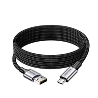 Câble de charge et de données USB-A vers Micro USB 2A SAMZHE 1m en nylon tressé noir, conducteur en cuivre pur USB2.0 pour téléphone portable et batterie externe