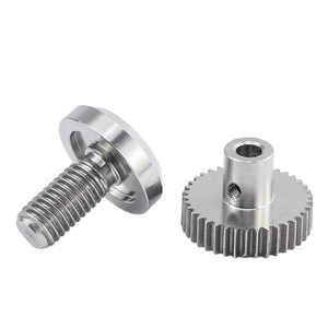 Cnc Lathe Machined 304 Stainless Steel Screw Gear Precision <b>Hardware</b> Part 10mm Bore 50mm Max Diameter - Product Image 1