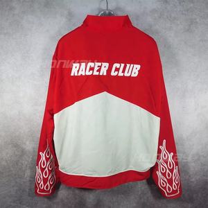 Chaqueta cortavientos de poliéster para hombre con logotipo bordado personalizado y cremallera, chaquetas de talla grande para hombre, chaqueta de cuero para motocicleta - Product Image 2