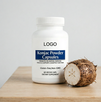 Capsules de Glucomannane de Konjac à Haute Viscosité 500mg – Fibre Alimentaire Naturelle pour la Gestion du Poids Adulte, la Satiété et le Soutien de la Santé Digestive