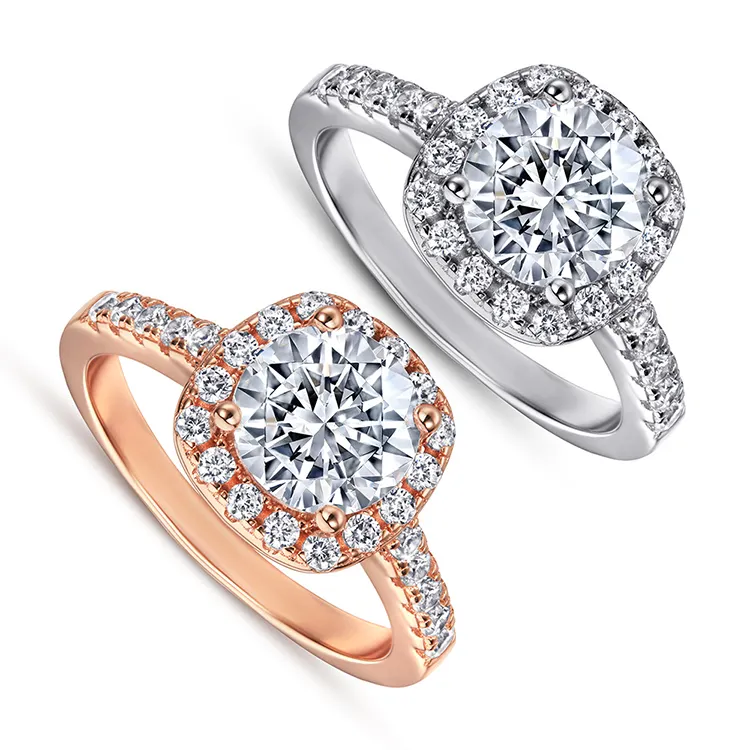 Womens 925 Sterling Silver Rings cz Stones High Quality 925 Sterling Silver Couple Rings