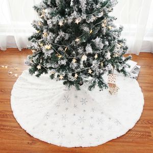Good Style Cartoon Printing Eco-Friendly 100% Polyester Silver Gold Snow <b>Christmas</b> Tree Skirt 90cm/122cm Dia Custom Logo - Product Image 3