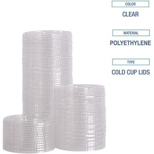 Boardwalk BWKPET912STRAWPK Disposable Crystal-Clear <b>Cold</b> <b>Cup</b> Lids 9 Oz. to 12 Oz. with Straw-Slot Clear (100/Pack) - Product Image 6